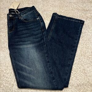 Stylish Dark Blue Flare Jeans